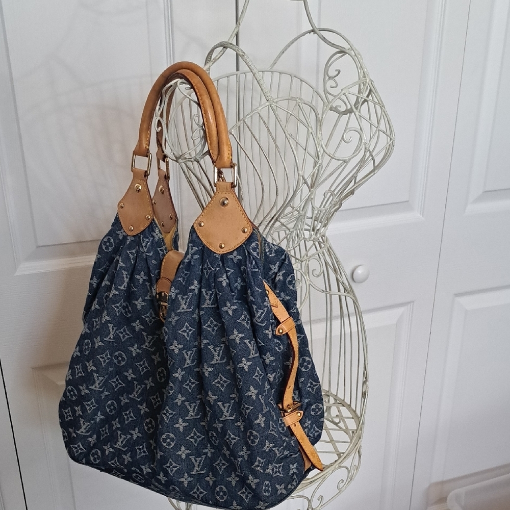 Louis Vuitton Blue and Tan Women's Bag
